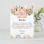 Bébé mignon Animaux et Carte de remerciements Fleu (Debout devant)