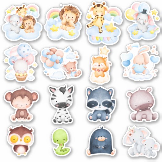 Bébé mignon Animaux Sticker Pack #006 (Devant)