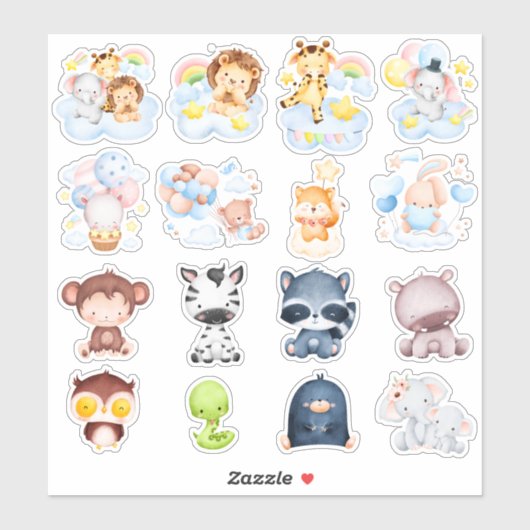 Bébé mignon Animaux Sticker Pack #006 (Feuille)