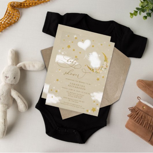 Bébé mignon Baby shower à ballon Invitation