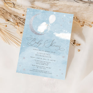 Bébé mignon Baby shower à ballon Invitation