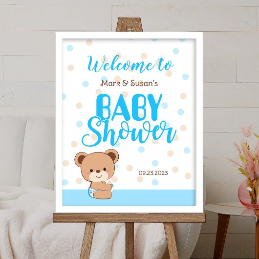 Bébé mignon Baby shower Affiche de bienvenue - Gar
