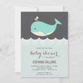 Bébé mignon baleine garçon bébé douche Invitations (Devant)
