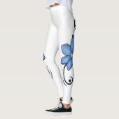 Bébé mignon Bleu Cerisier Fleur Spandex Leggings (Gauche)