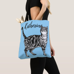 Bébé mignon Bleu Filles Tabby Chat Sac fourre-to