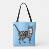Bébé mignon Bleu Filles Tabby Chat Sac fourre-tout (Dos)