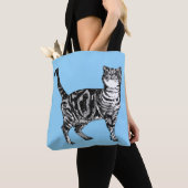 Bébé mignon Bleu Filles Tabby Chat Sac fourre-tout (De près)