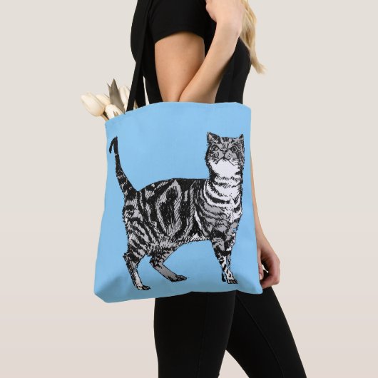 Bébé mignon Bleu Filles Tabby Chat Sac fourre-tout (De près)