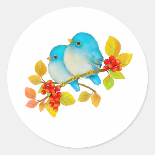 Bébé mignon Bleu Oiseau Sticker (Devant)