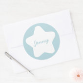 Bébé mignon Blue Star Nom personnalisé Sticker (Enveloppe)