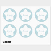 Bébé mignon Blue Star Nom personnalisé Sticker (Feuille)