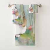 Bébé mignon Bunny Pastel Aquarelle Fleurs de print (En situation)