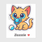Bébé mignon chat sticker à découper (Feuille)