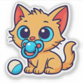 Bébé mignon chat sticker à découper (Devant)