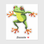 Bébé mignon Dancing Arbre Frog Sticker (Feuille)