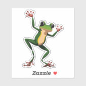 Bébé mignon Dancing Arbre Frog Sticker (Feuille)