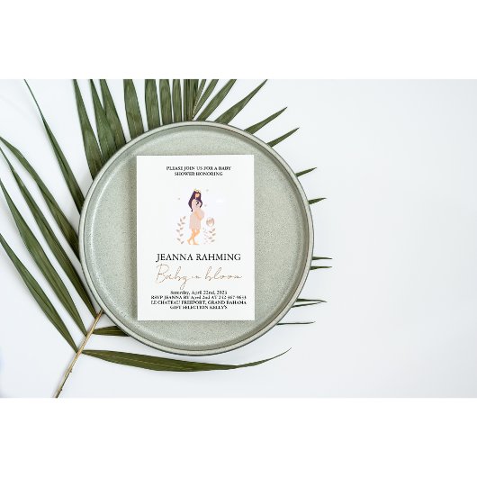 Bébé mignon dans Baby shower en fleur Invitation