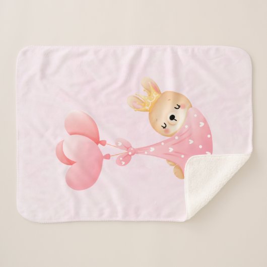 Bébé mignon dans une couverture de coeur (Devant (Horizontal))