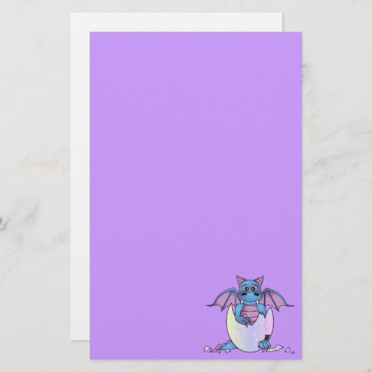 Bébé mignon de dragon en papeterie criquée de (Devant / Derrière)