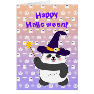 Bébé mignon de Halloween Panda sorcière magique