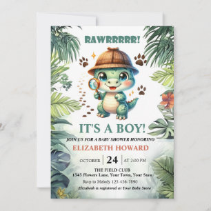 Bébé mignon Dinosaur Baby shower Invitation