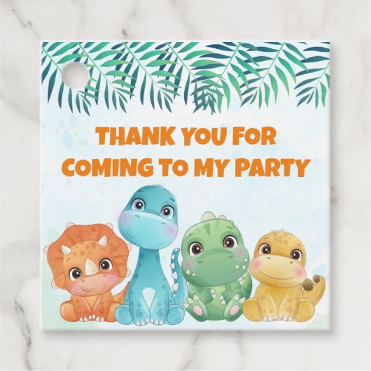 Bébé mignon Dinosaur Party Favoriser les étiquette (Devant)