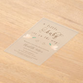 Bébé mignon Dove Baby shower Acrylique Invitation (Poser)