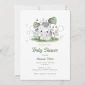 Bébé mignon Eléphant Baby shower Invitation (Devant)