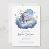 Bébé mignon Eléphant Baby shower Invitation (Devant)