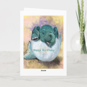 Bébé mignon éléphant drôle carte d'anniversaire