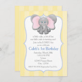 Bébé mignon Eléphant Fête Douche Invitation (Devant / Derrière)
