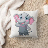 Bébé mignon Eléphant Jetant Oreiller (Couverture)