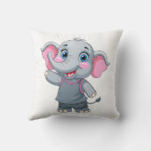 Bébé mignon Eléphant Jetant Oreiller (Verso)