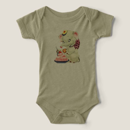 Bébé mignon Eléphant Mange (Design Recto)