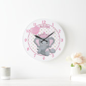 Bébé mignon Eléphant Princesse Grande horloge (Maison)