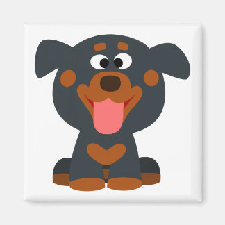 Bébé mignon en caricature Rottweiler aimant