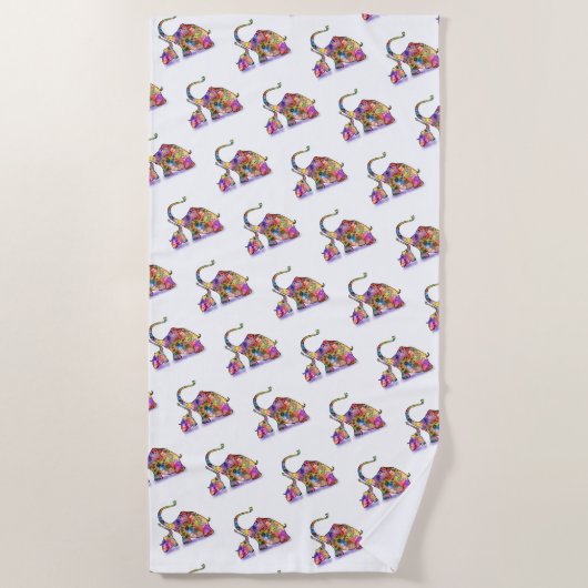 Bébé mignon et maman Eléphants Plage Serviette (Devant)