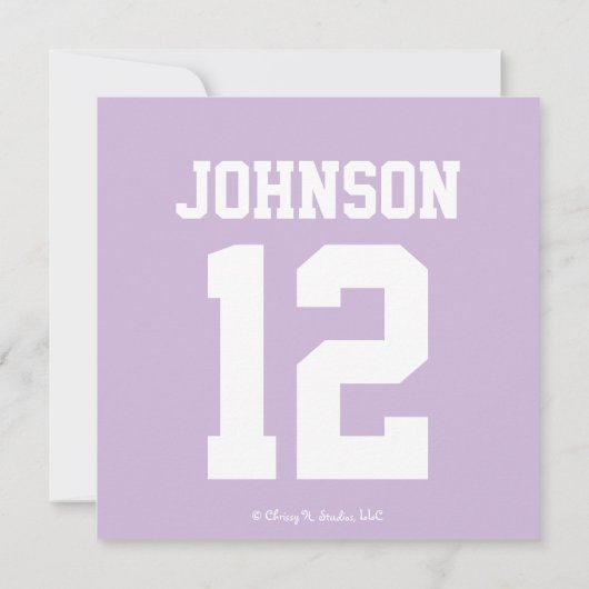 Bébé mignon Faire-part violette fille (Dos)