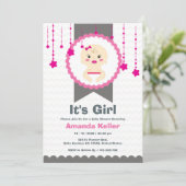 Bébé mignon fille douche Invitation (Debout devant)