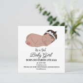 Bébé mignon fille Faire-part de naissance (Debout devant)