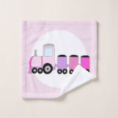 Bébé mignon fille rose Locomotive Train & Nom (Gant de toilette)