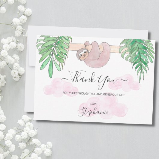 Bébé mignon fille Sloth Baby shower Merci