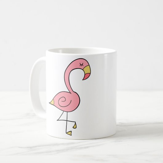 Bébé mignon Flamant rose café Mug (Devant gauche)