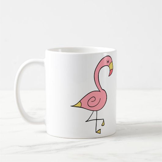 Bébé mignon Flamant rose café Mug (Gauche)
