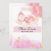 Bébé mignon fraise "C’est une fille" faire-part (Devant / Derrière)