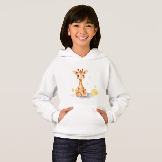 Bébé mignon Giraffe Sweat - shirt à capuche de ram (Devant entier)