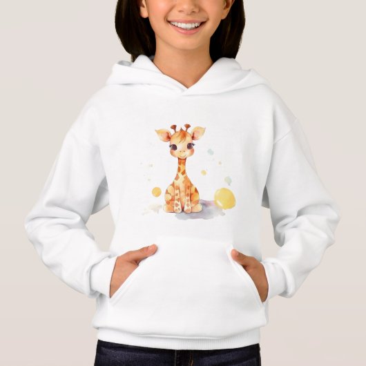 Bébé mignon Giraffe Sweat - shirt à capuche de ram (Devant)