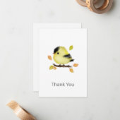Bébé mignon Goldfinch Bird Merci Carte de note (Devant/Arrière en situation)