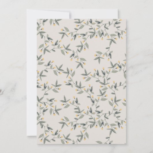 Bébé mignon Hippo Foliage Balloon Bébé Faire-part (Dos)