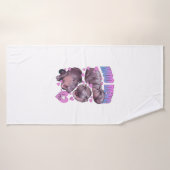 Bébé mignon Hippo Moo Deng Bouncy Pig in Thai Hipp (Serviette de bain)